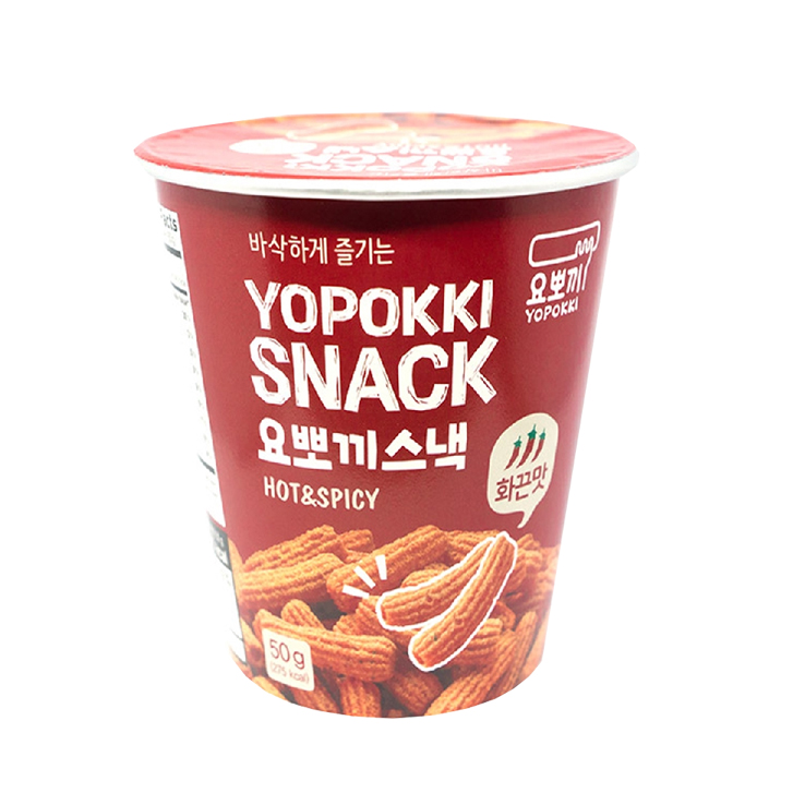 Yopokki Snack - Hot & Spicy Flavour 12x50g cup