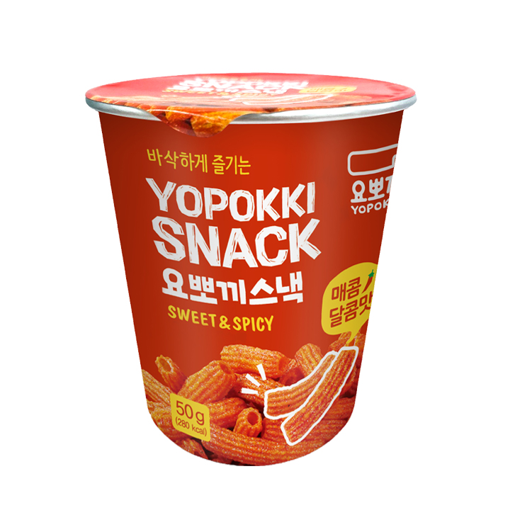 Yopokki Snack - Sweet & Spicy Flavour 12x50g cup