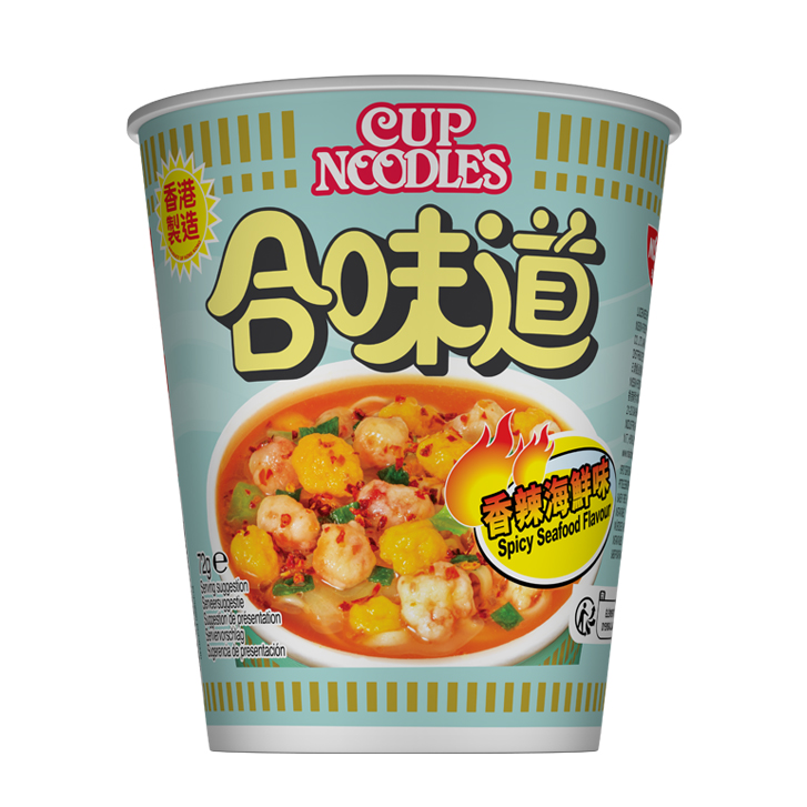 Nissin HK Cup Noodle - Würzige Meeresfrüchte-geschmack Instant-Nudeln 24x72g Tasse