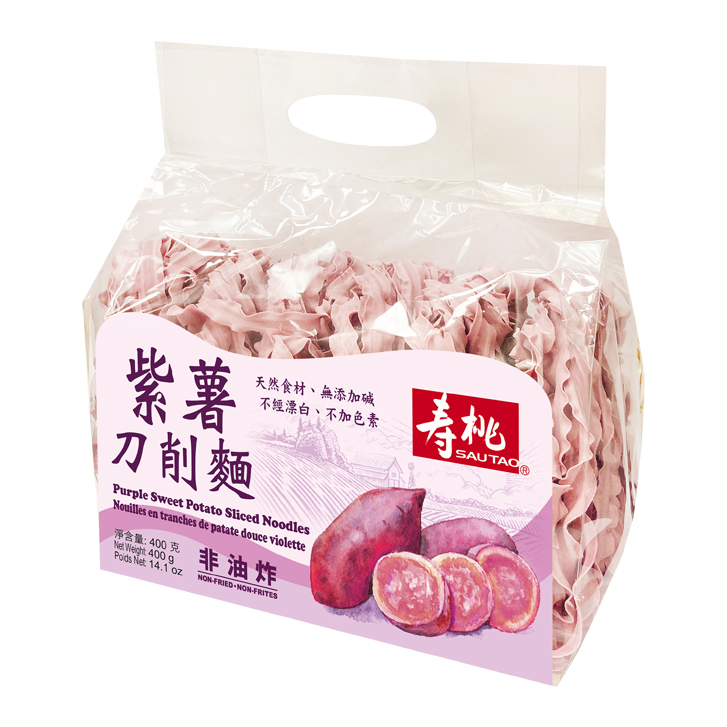 Sau Tao Gesneden noedels met paarse zoete aardappelsmaak 12x400g zak