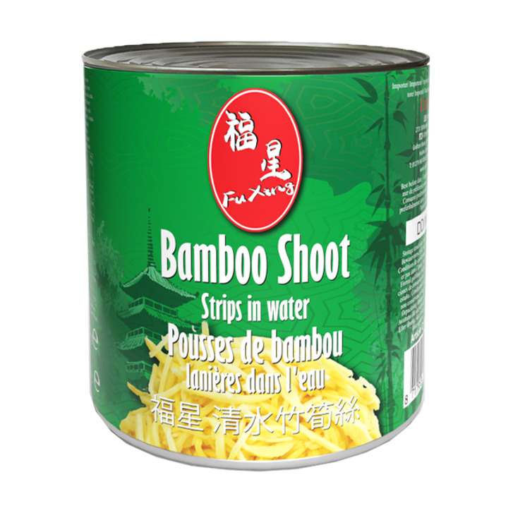 Fu Xing Bamboescheuten strips 6x2.95kg blik