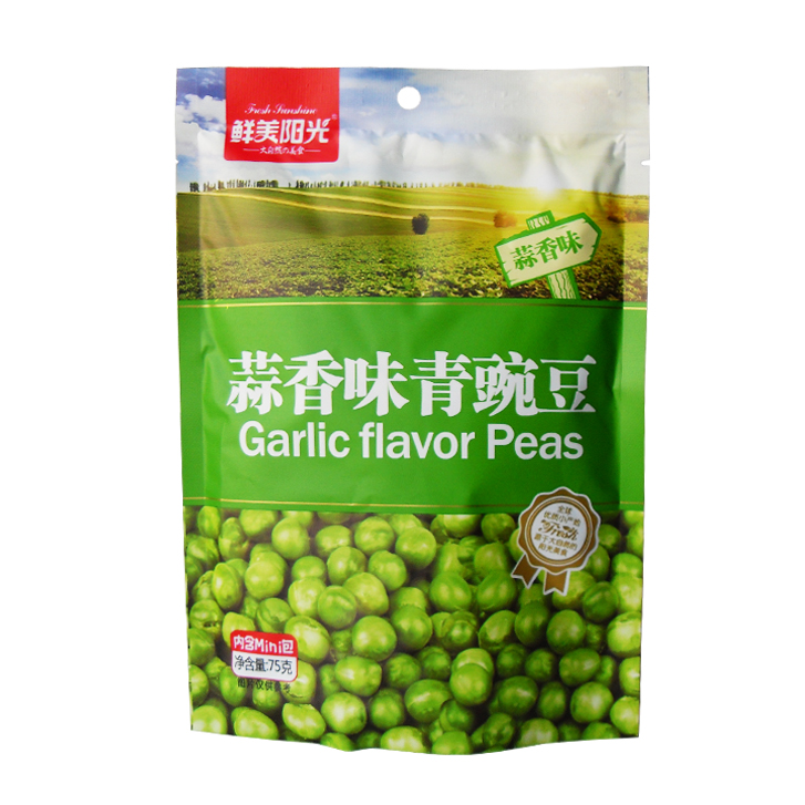 Xian Mei Yang Guang Groene erwten - Knoflookaroma 24x75g zak