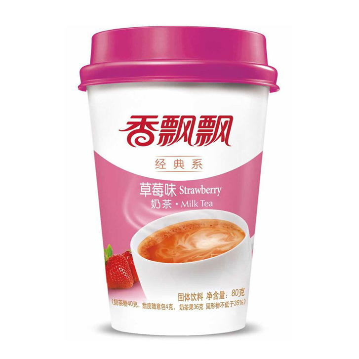 Xiang Piao Piao Melkthee - Aardbeiensmaak 30x80g beker