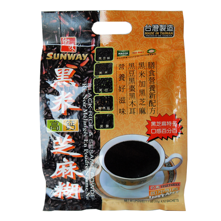 Sunway Zwarte rijst & sesame poeder 12x12x32g zak