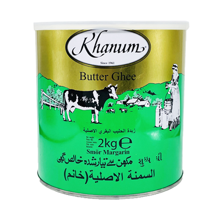 Khanum Butter-Ghee
Butterfett Ghee 6x2kg Zinn