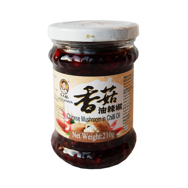 Lao Gan Ma Ớt chưng dầu nấm hương 24x210g hũ