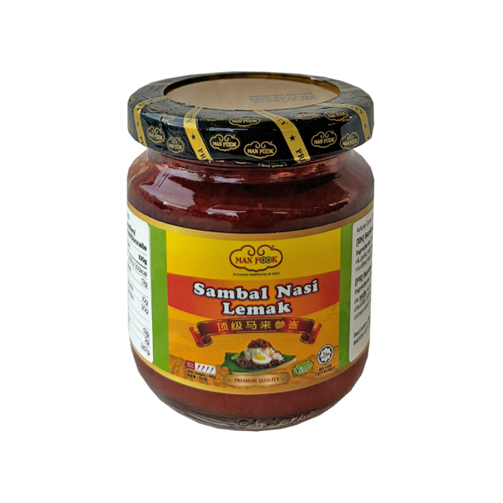 Man Fook Sambal nasi lemak - pâte de piment 12x180g pot